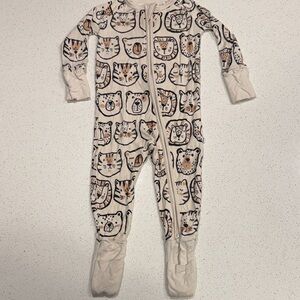 Little Sleepies Cream and Brown Animal Print Footie